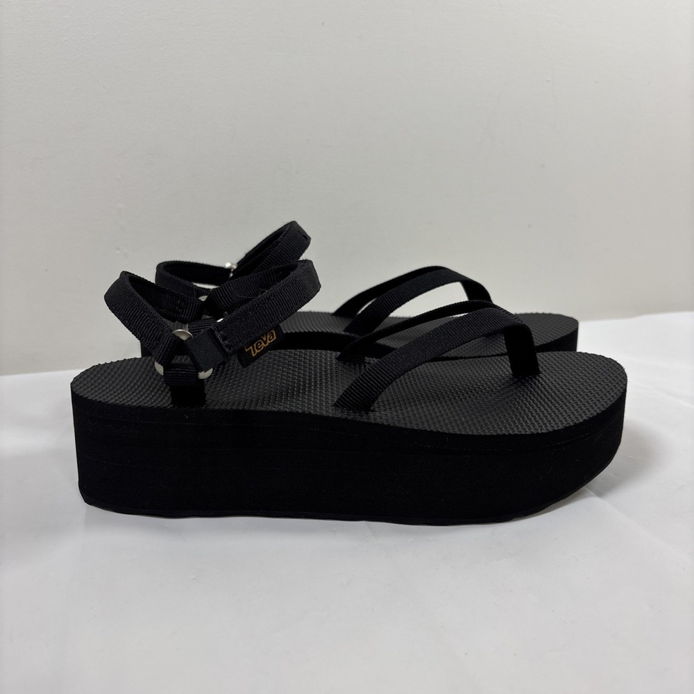 Teva Women's 6 Flatform Sandal Black Platform Sandals 1164630 Comfort Chunky Y2K